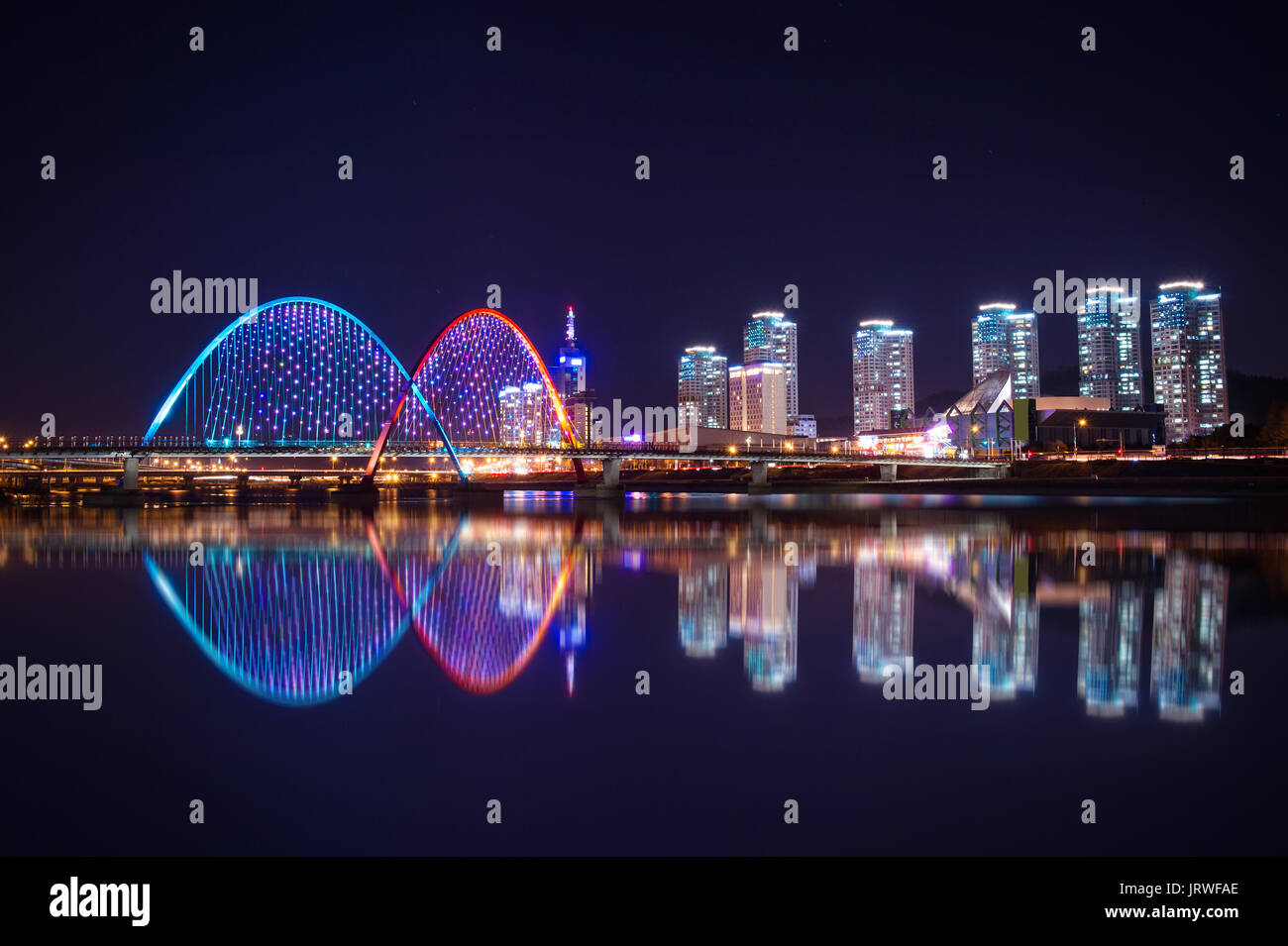 Expro bridge at night in daejeon,korea Stock Photo - Alamy