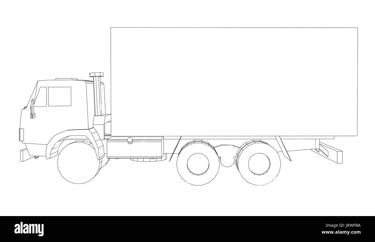 Truck with cargo container. Transportation concept Stock Vector Image ...