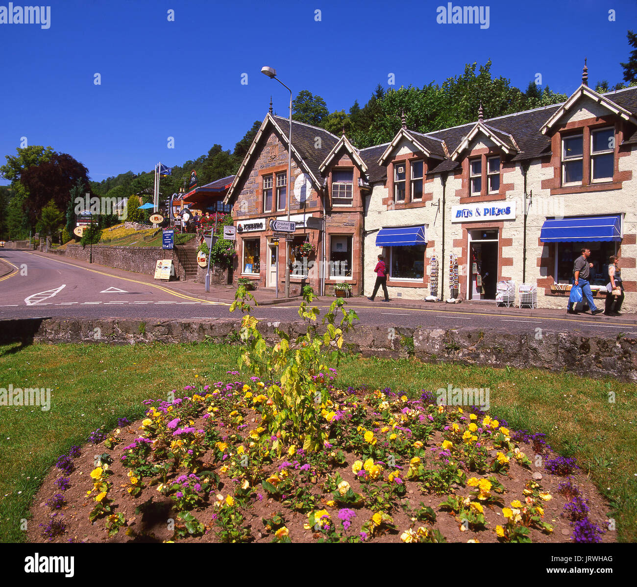 A colourful scene in Drumnadrochit, Great Glen, Highlands Stock Photo