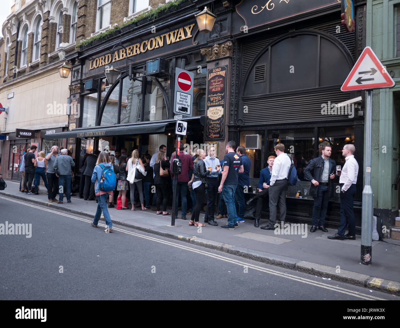 Drinkers outside Lord Aberconway pub, near LIverpool Street, London