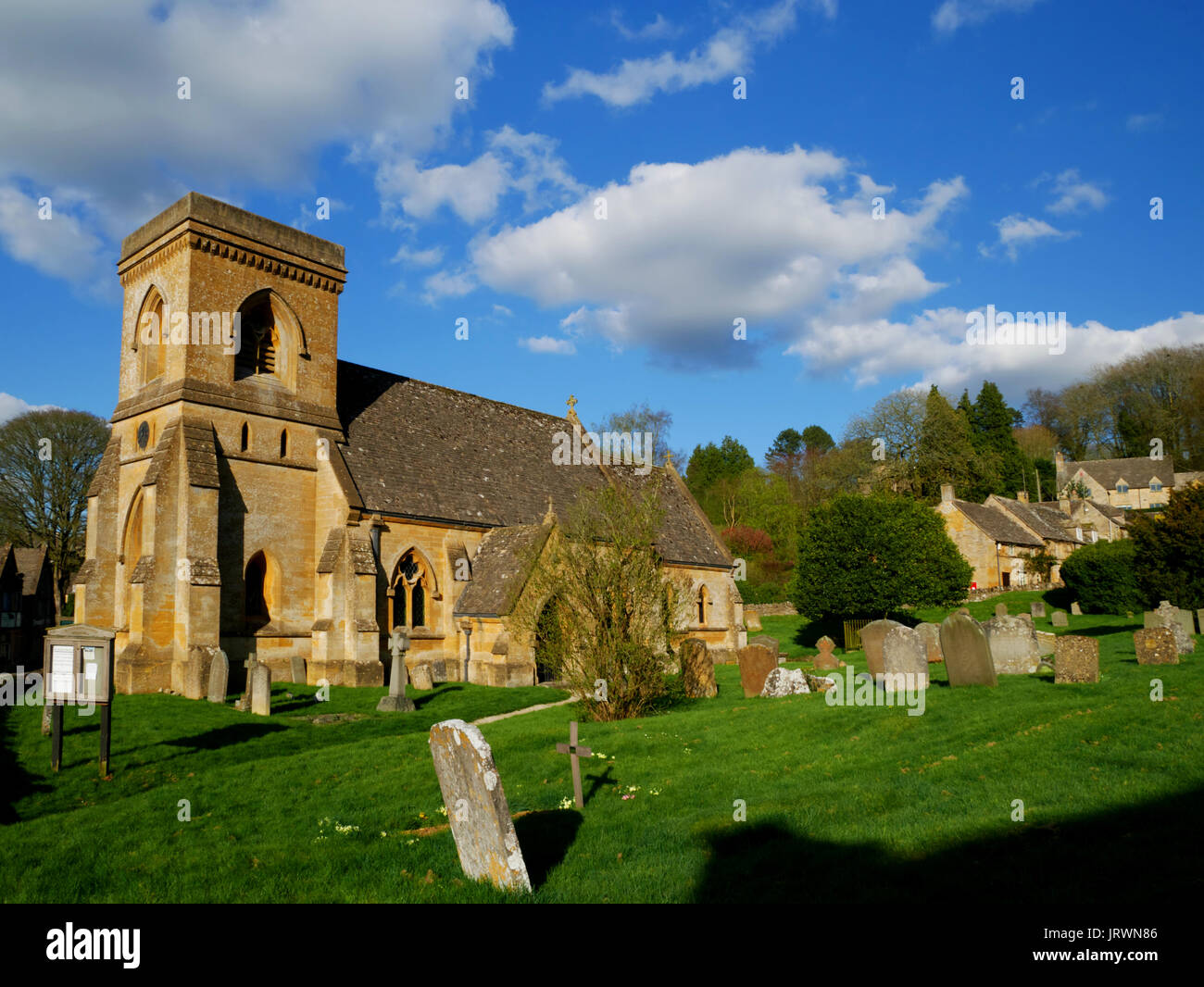 The C19 church of St Barnabas, Snowshill, Gloucestershire. Stock Photo