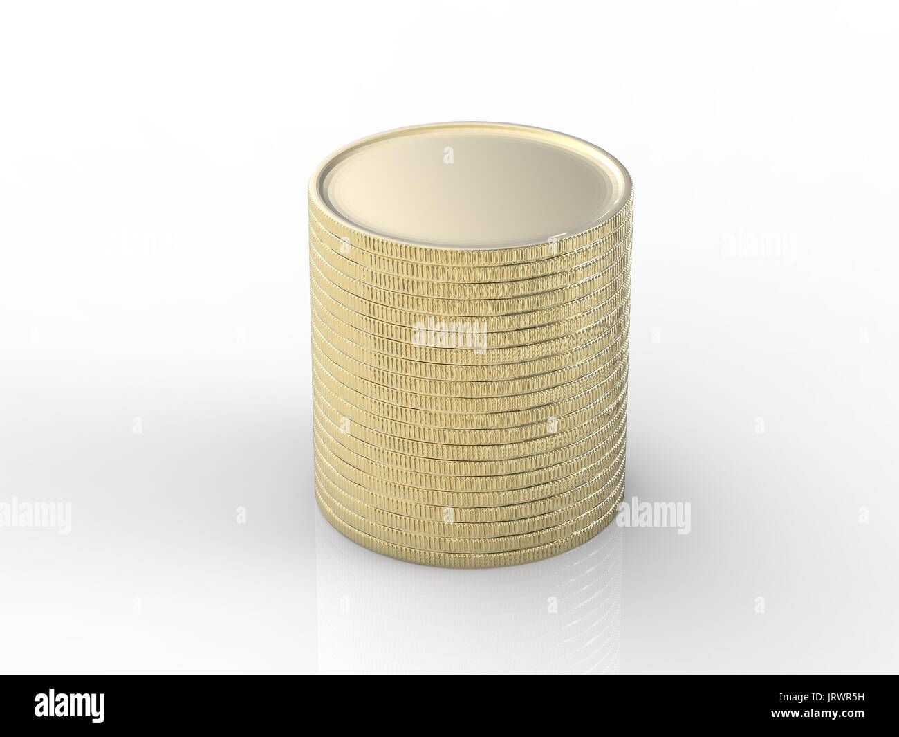 stack of golden coins on white background Stock Photo - Alamy