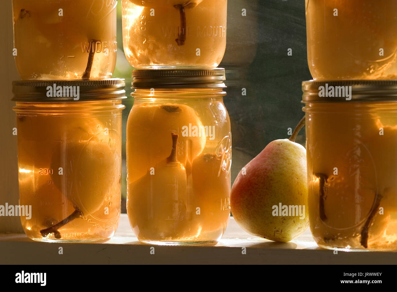 Canning Pears Stock Photo