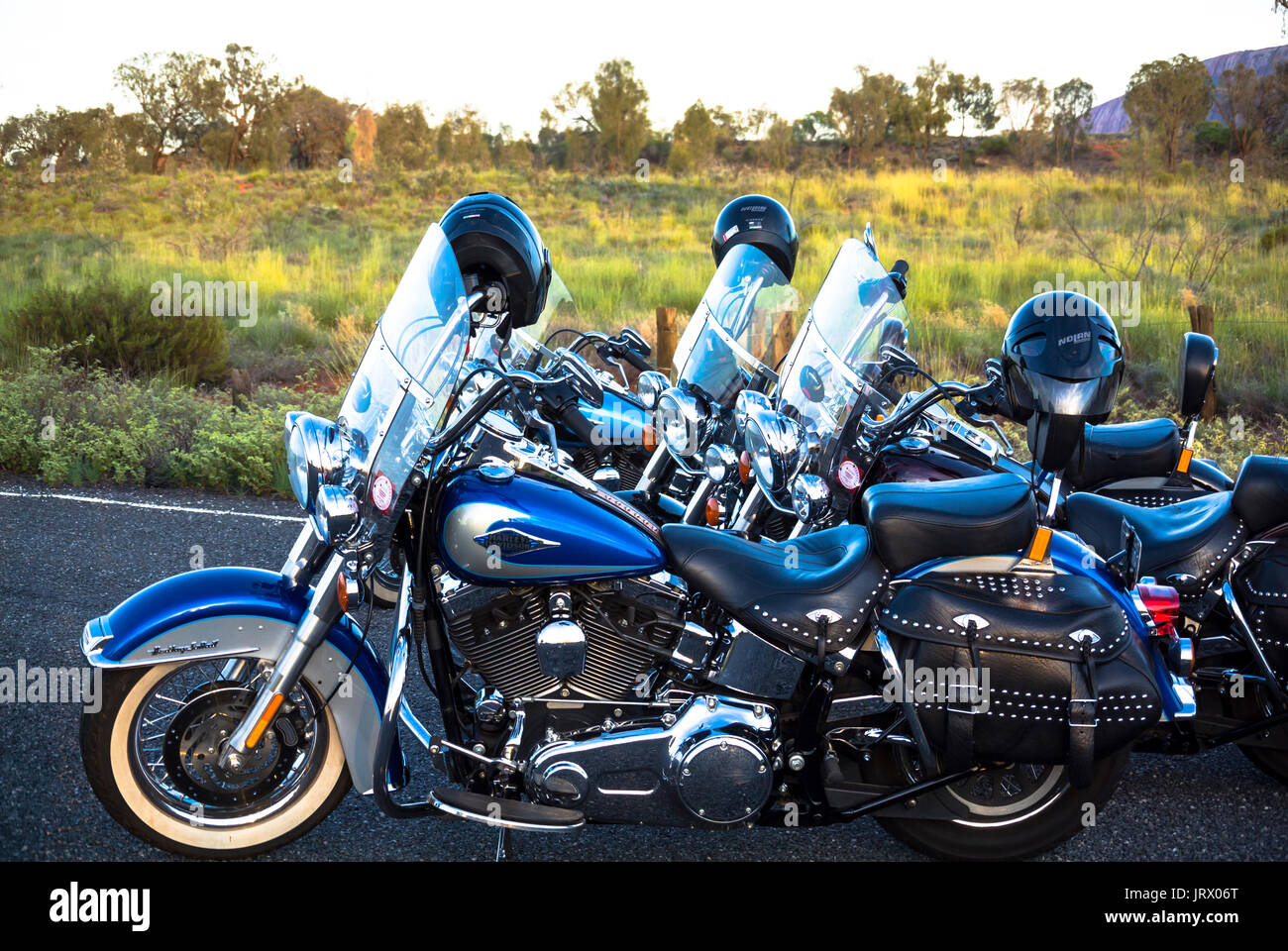 bikes on the road Kata Tjuta Australia Stock Photo