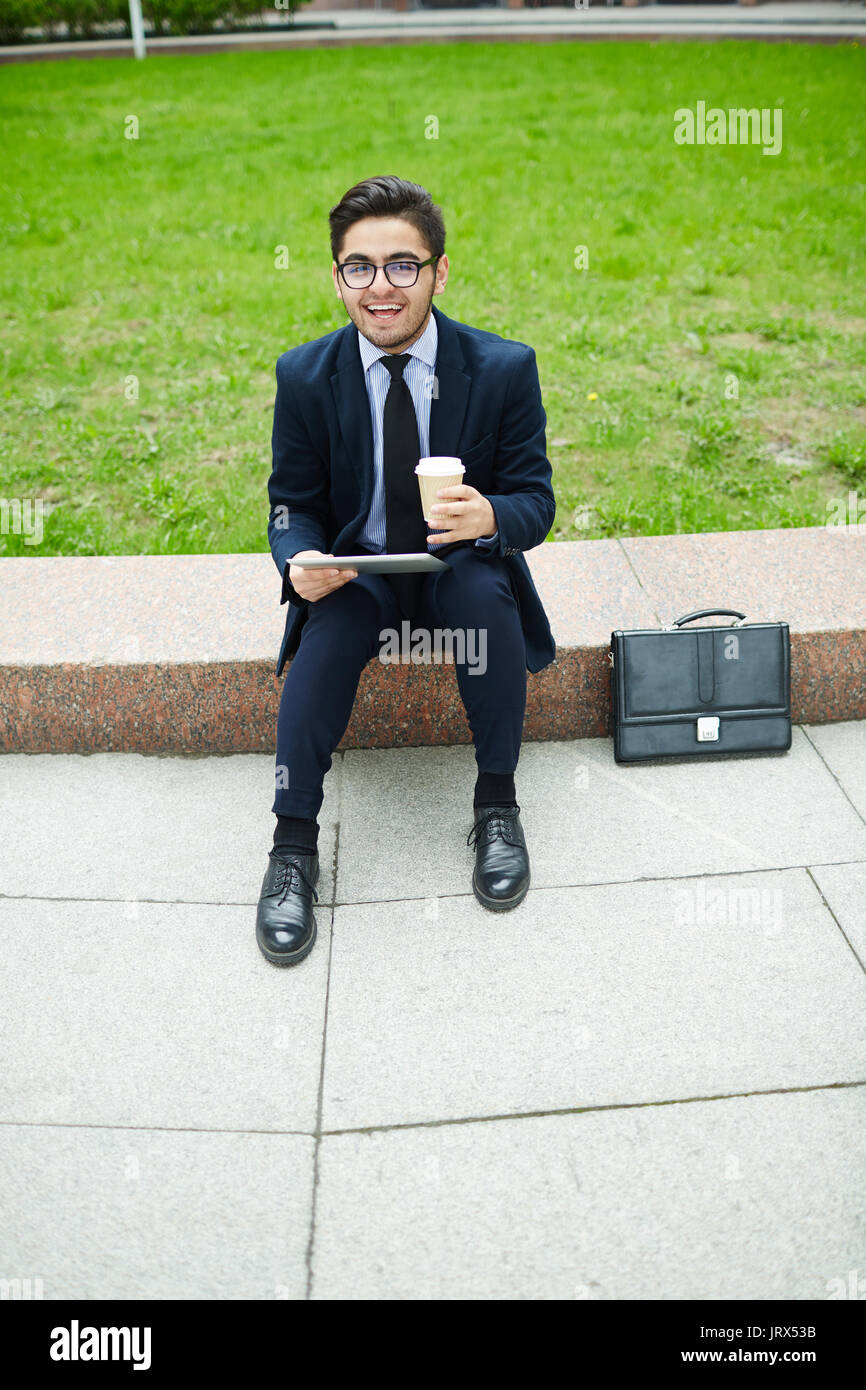 Agent with tablet Stock Photo