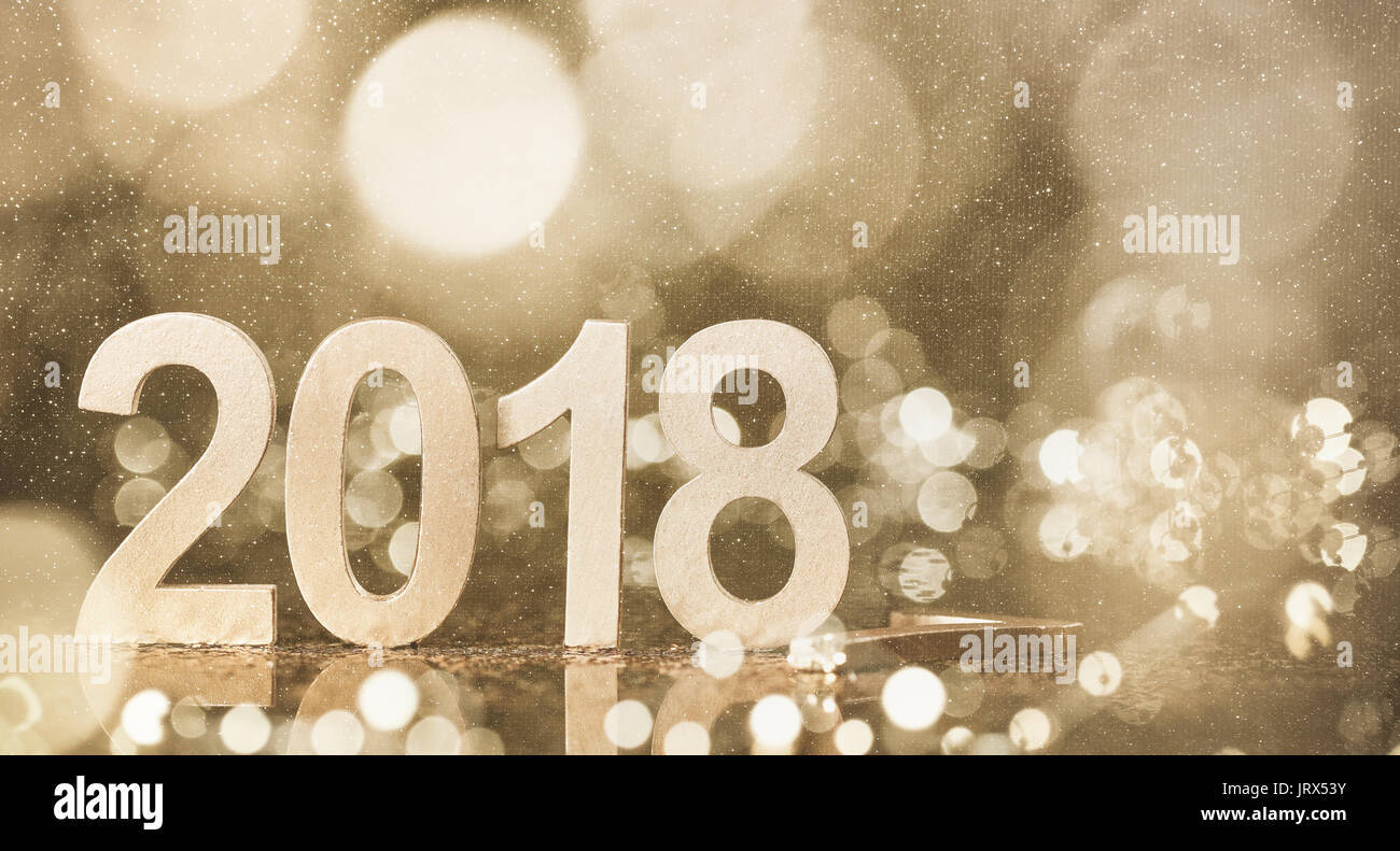New year 2018 decoration,closeup Stock Photo
