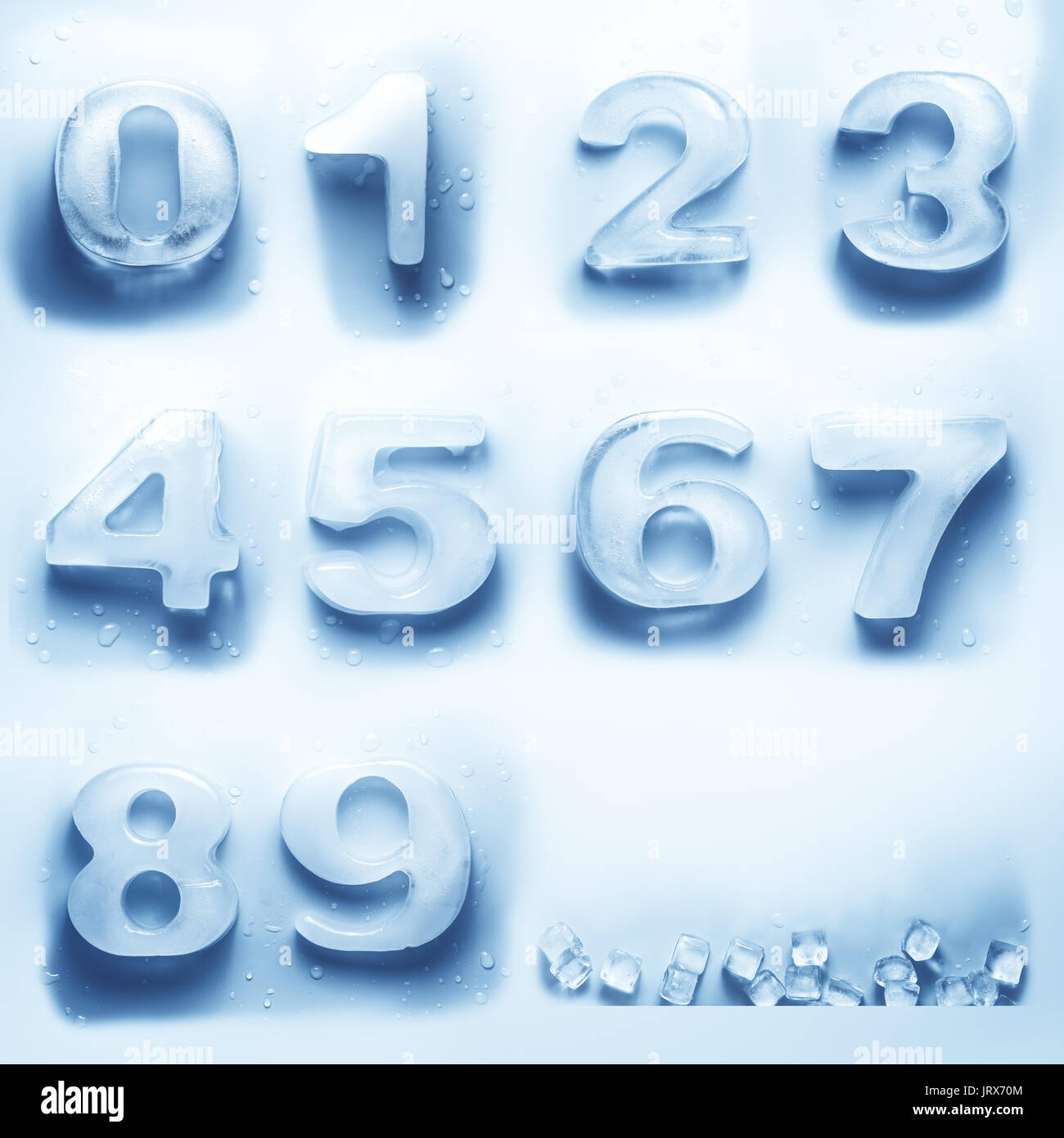 Real ice alphabet. Numerical symbols Stock Photo