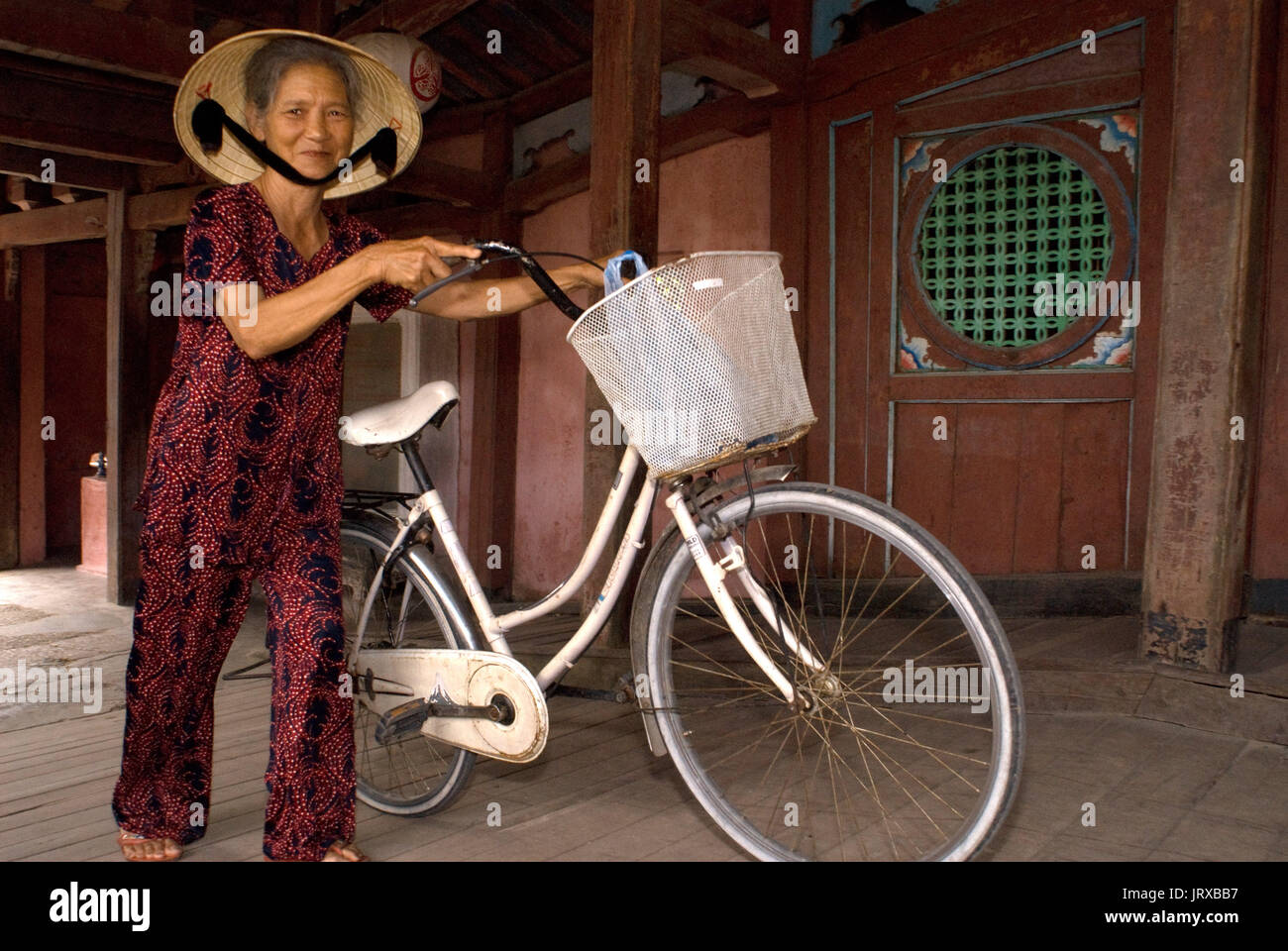 old woman on bike