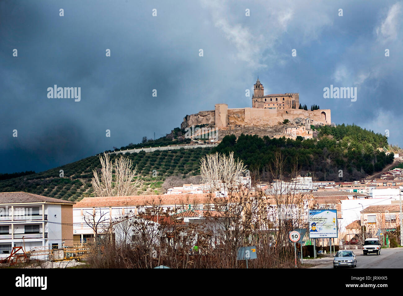 La Mota castle on the hill, Alcala la Real, Spain Stock Photo