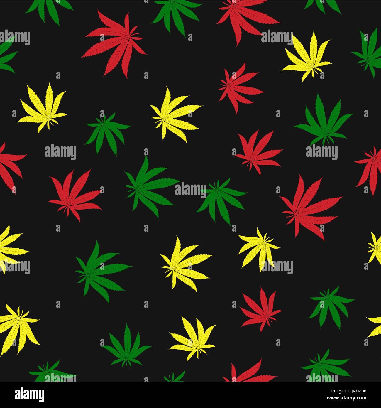 Cannabis leafs - seamless pattern. Vector illustration Stock Vector