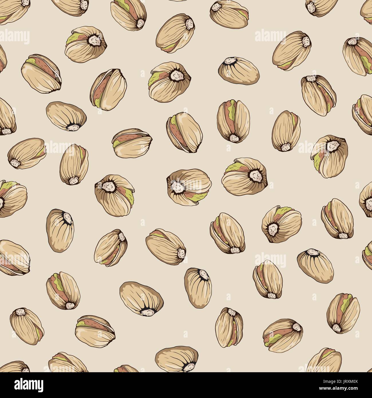 Seamless pattern with pistachio nuts. Vector illustration Stock Vector