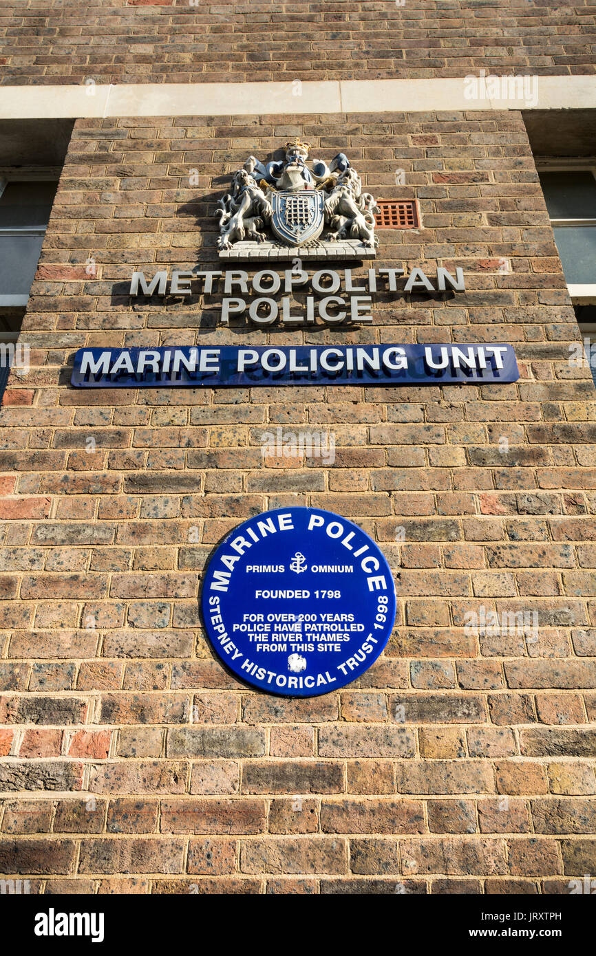 Metropolitan Police Marine Policing Unit Headquarters in Wapping, London, UK Stock Photo
