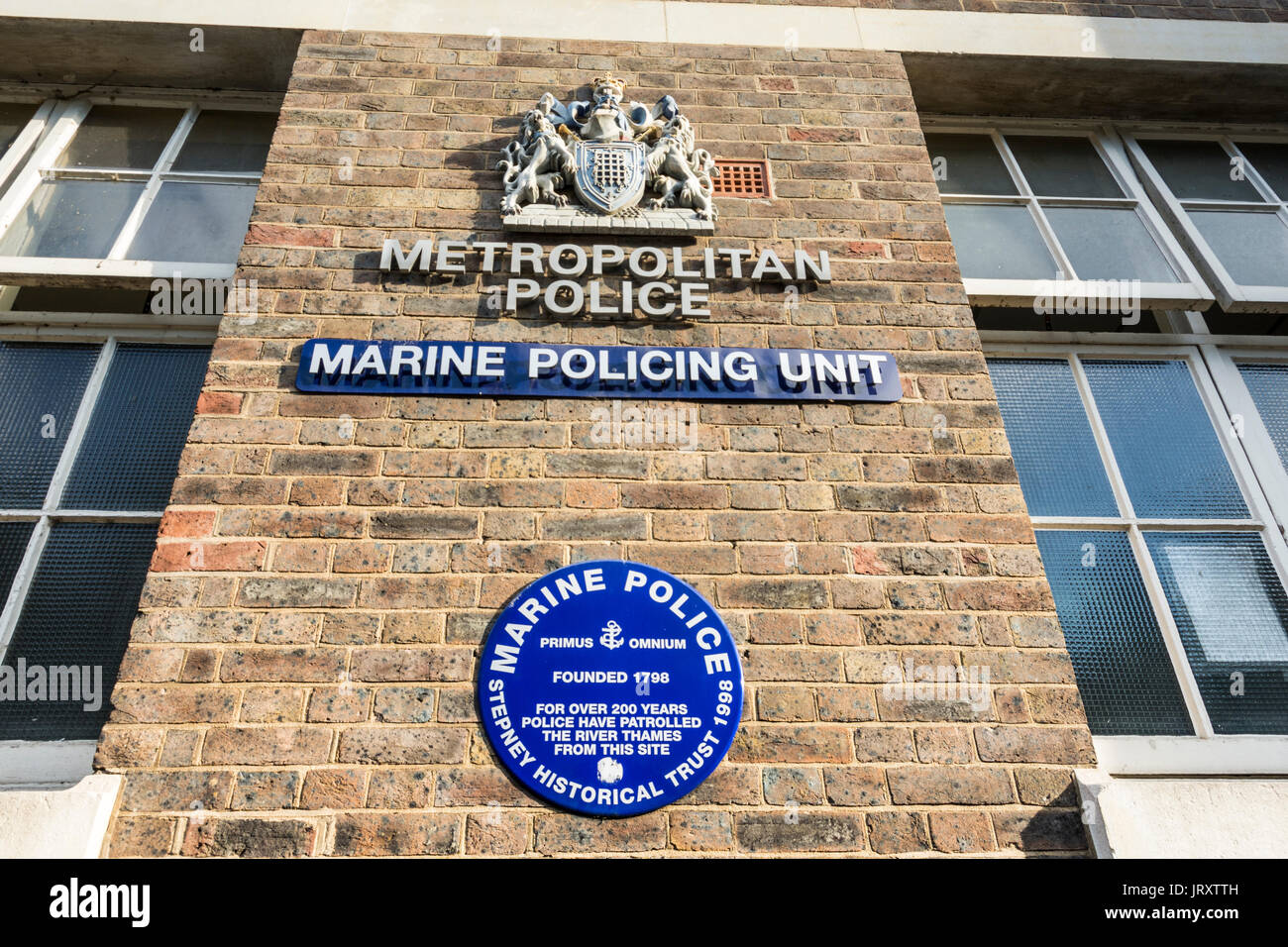 Metropolitan Police Marine Policing Unit Headquarters in Wapping, Stepney, London, UK Stock Photo