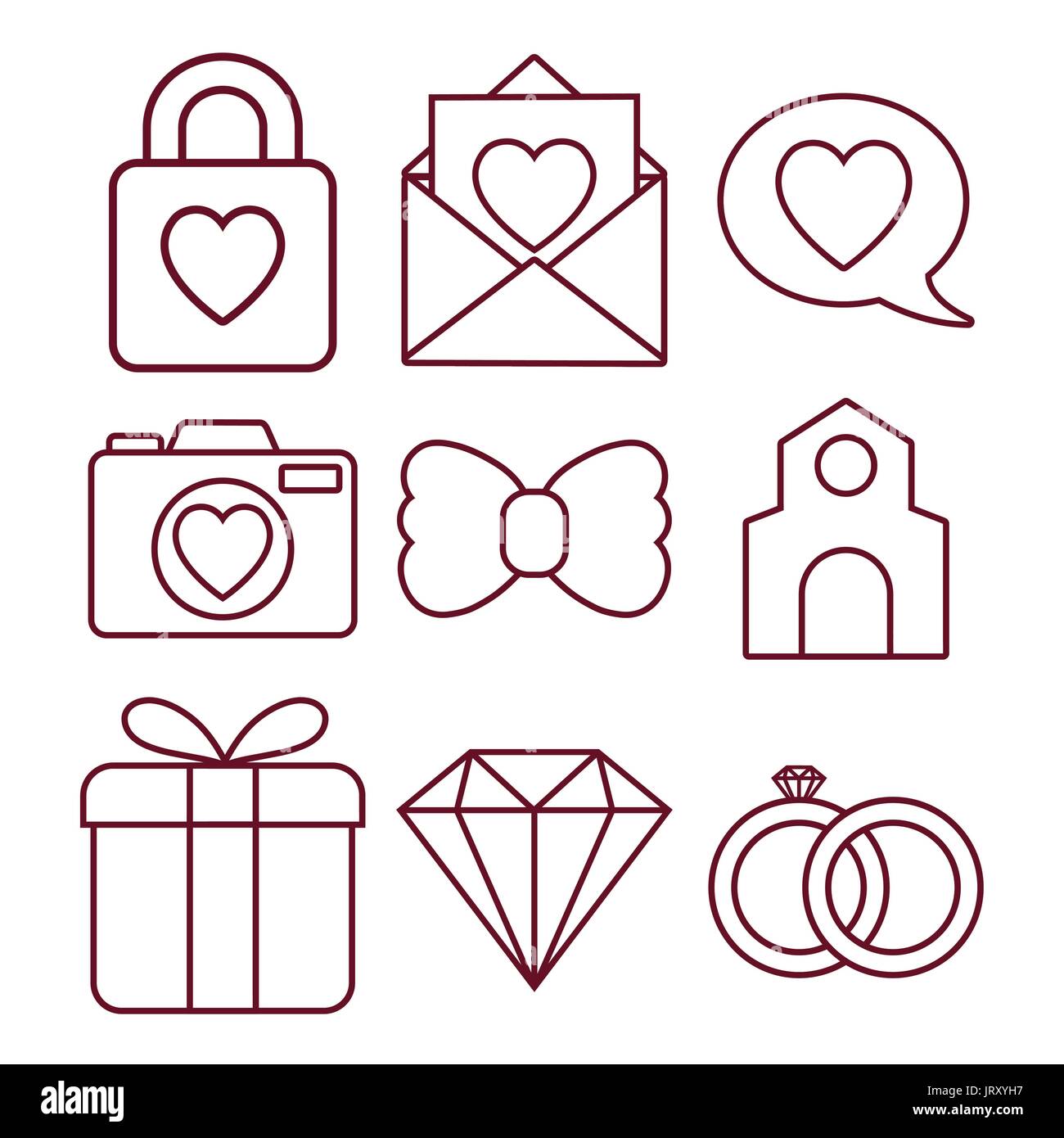 wedding related icons Stock Vector Image & Art - Alamy