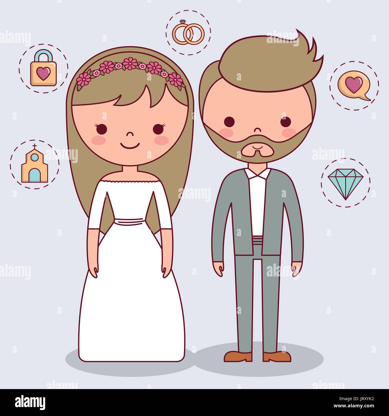 cartoon wedding couple icon Stock Vector Image & Art - Alamy