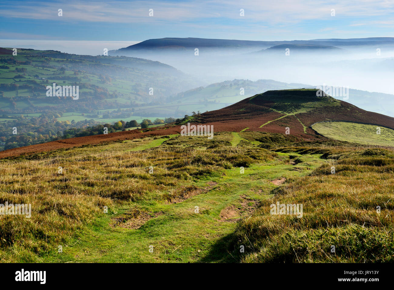 The Sugar Loaf and Table Mountains in autumn Stock Photo