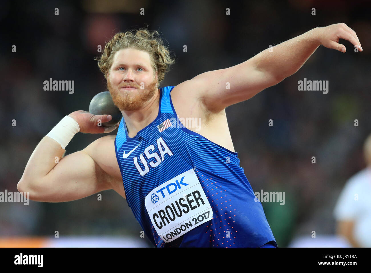 USA's Ryan Crouser competing in the men's shot put final during day three  of the 2017 IAAF World Championships at the London Stadium. PRESS  ASSOCIATION Photo. Picture date: Sunday August 6, 2017.