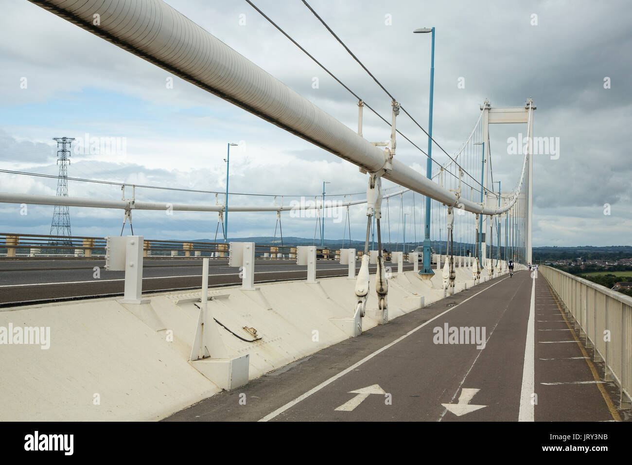 The cycle and foot path along the Severn Bridge (M48 Stock Photo Alamy