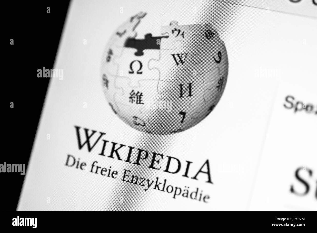 Icon, Logo, Wikipedia, Website, wikipedia.de, Macro shot, Detail, full frame, screen shot Stock Photo