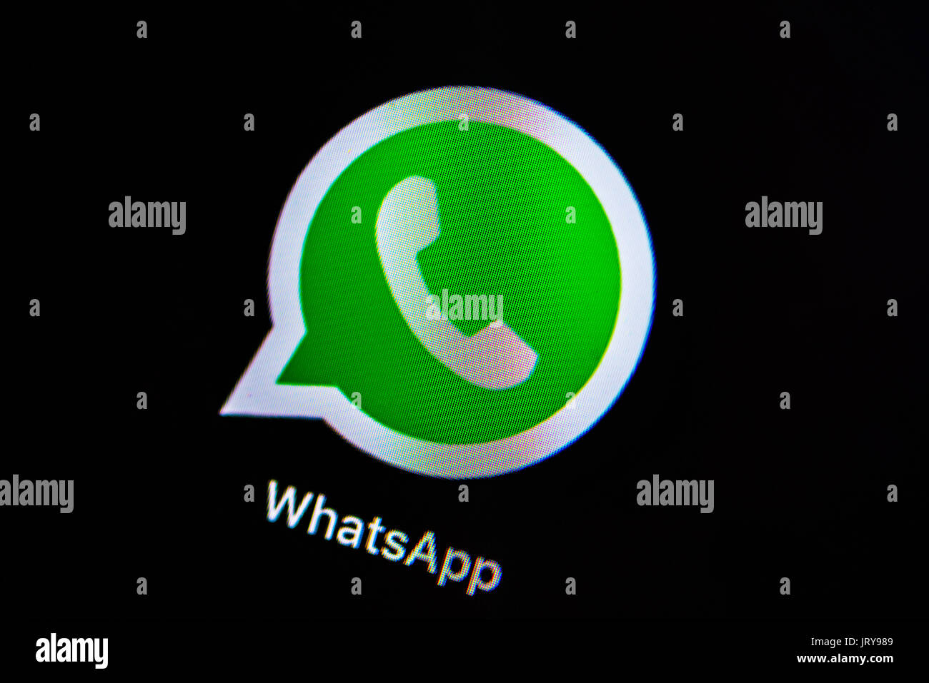 Icon, Logo, WhatsApp, Instant Messaging, Social Network, Macro, Detail, full frame, screen shot Stock Photo