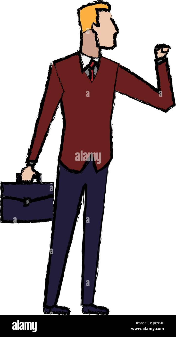 business man with suit and briefcase standing Stock Vector Image & Art ...