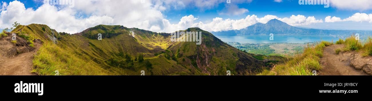 Beautiful sunrise from the top of Mount Batur - Bali, Indonesia Stock ...