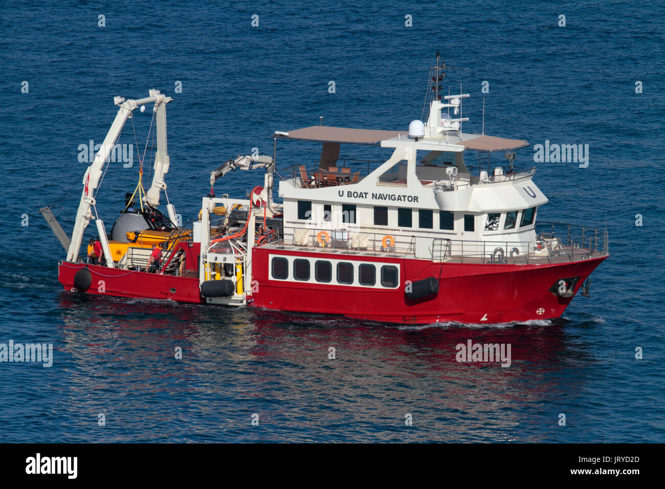 The Malta-based diving support vessel U-boat Navigator Stock Photo