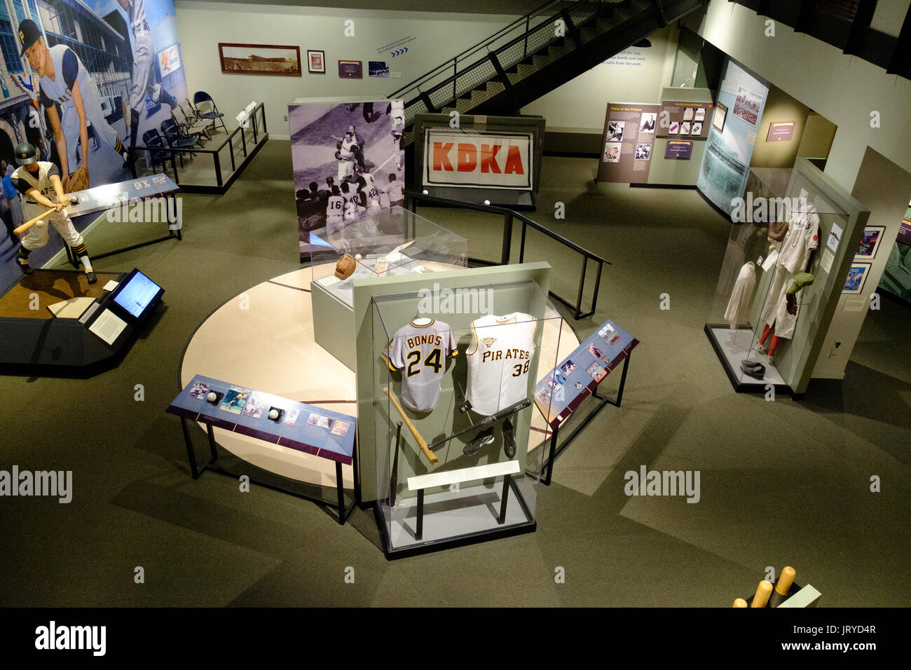 Baseball exhibit in the Heinz History Center, Pittsburgh, USA Stock Photo