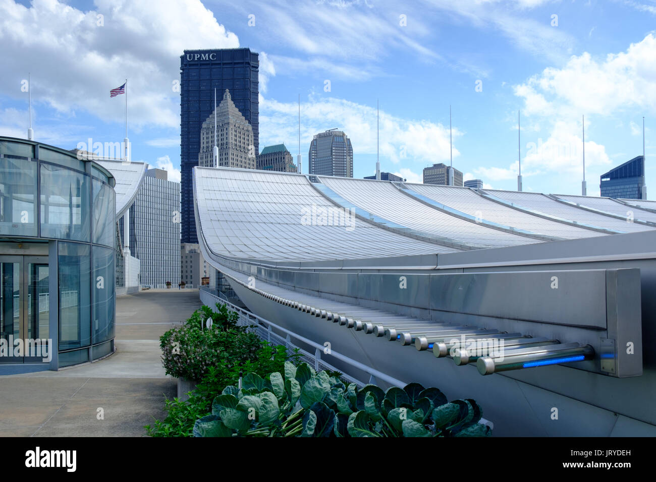 Roof of the The David L. Lawrence Convention Center, Pittsburgh, Pennsylvania, USA Stock Photo