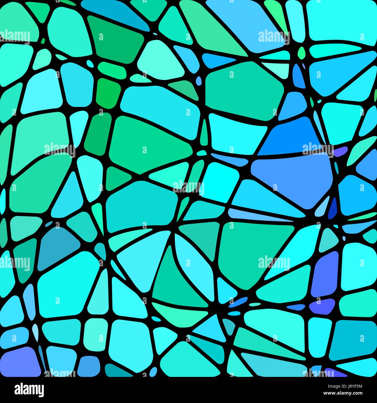 abstract vector stained-glass mosaic background - teal and blue Stock ...