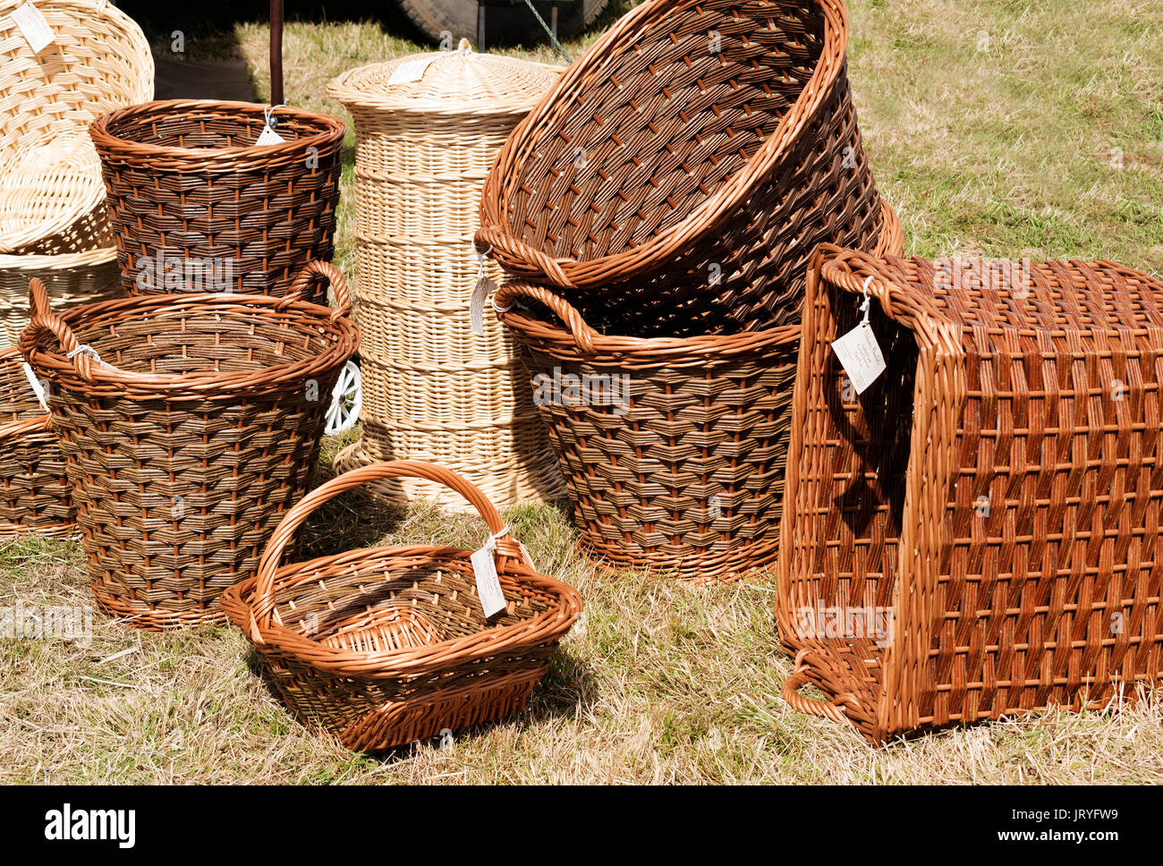willow baskets Stock Photo