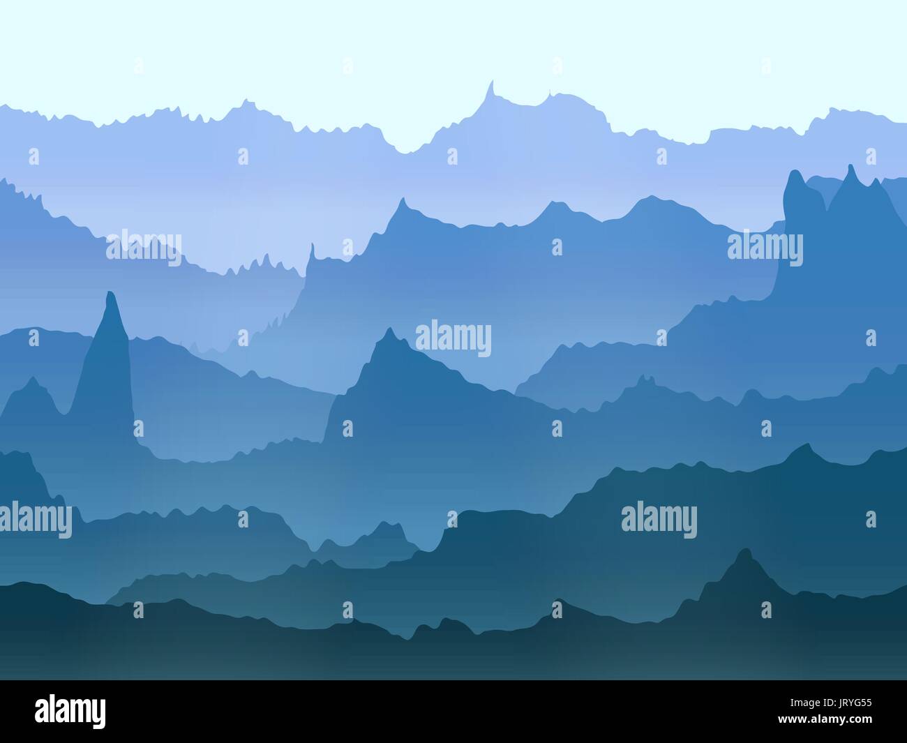 abstract vector watercolor misty mountains landscape Stock Vector