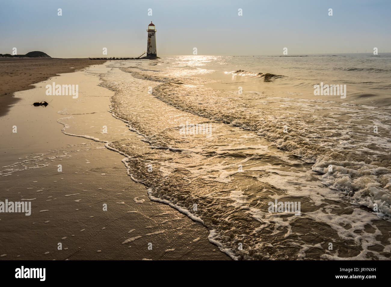 Point of Ayr lighthouse, Flintshire, Wales, UK, the northernmost point in Wales Stock Photo