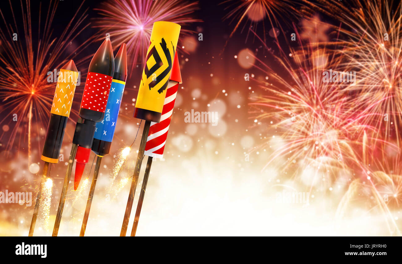 Firework rockets launching hi-res stock photography and images - Alamy