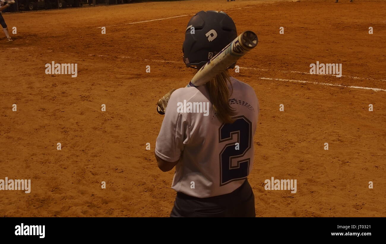 Girls playing softball Stock Photo Alamy