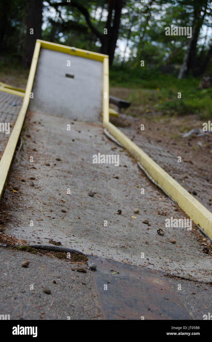 An abandoned minigolf course Stock Photo