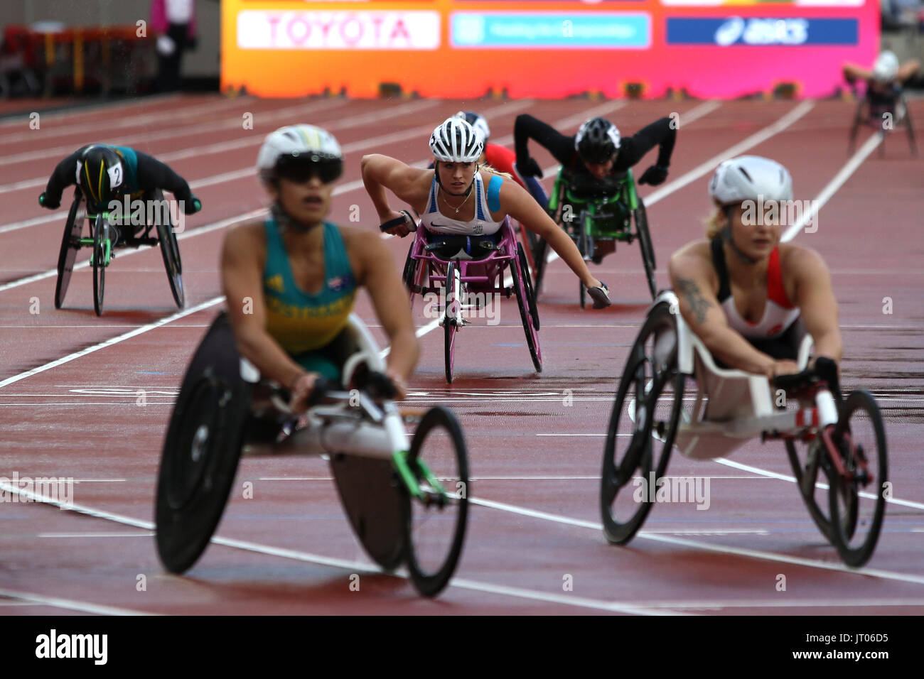 Samantha KINGHORN of Great Britain in the Women's 800m T53 Final at the World Para Championships in London 2017 Stock Photo