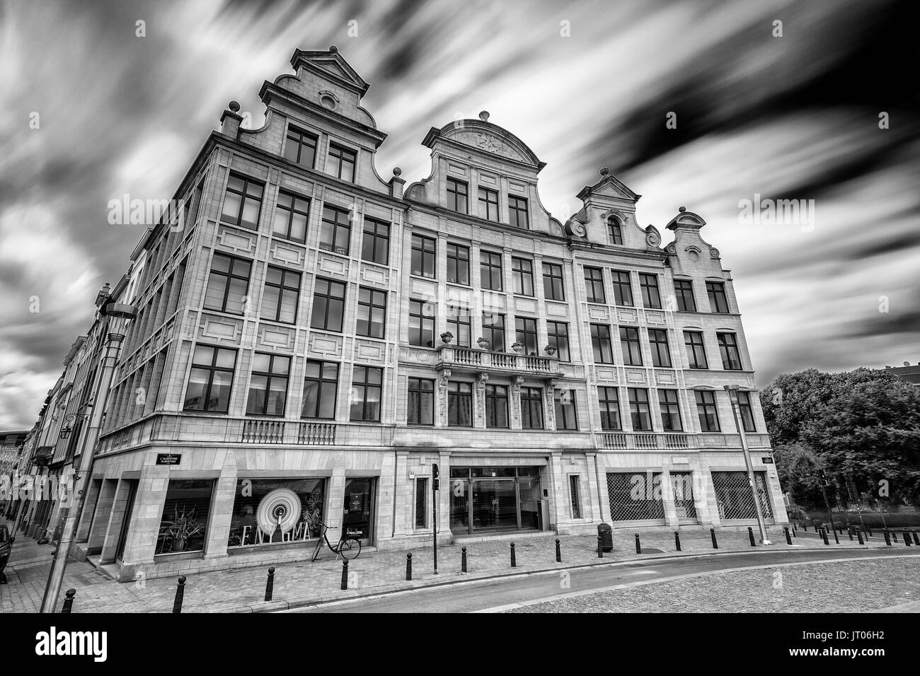 Old historic merchant houses Black and White Stock Photos & Images - Alamy