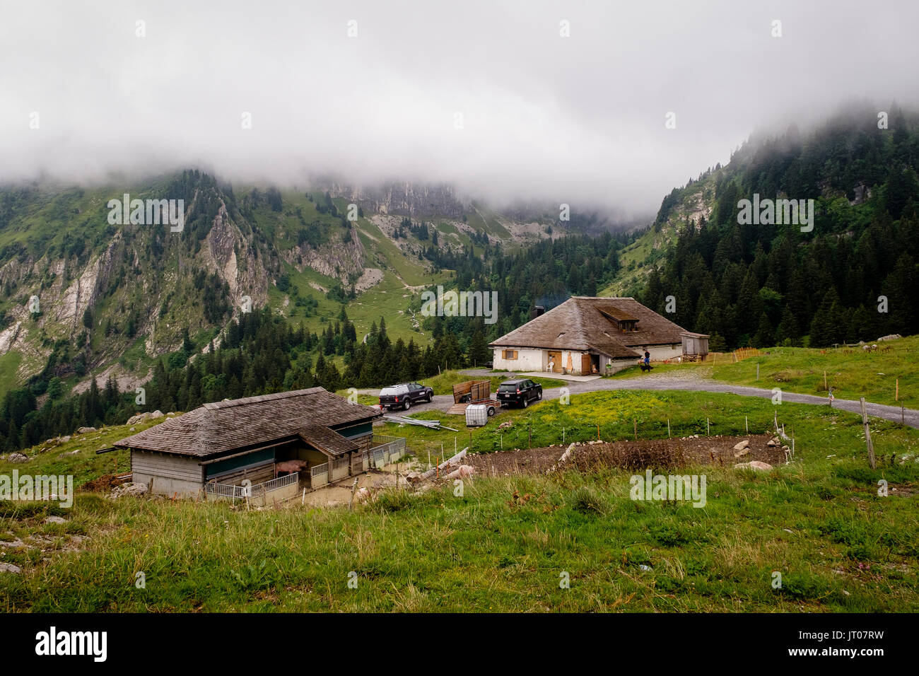 Small fromagerie at the Col de Jaman near Montreux,  Switzerland Stock Photo