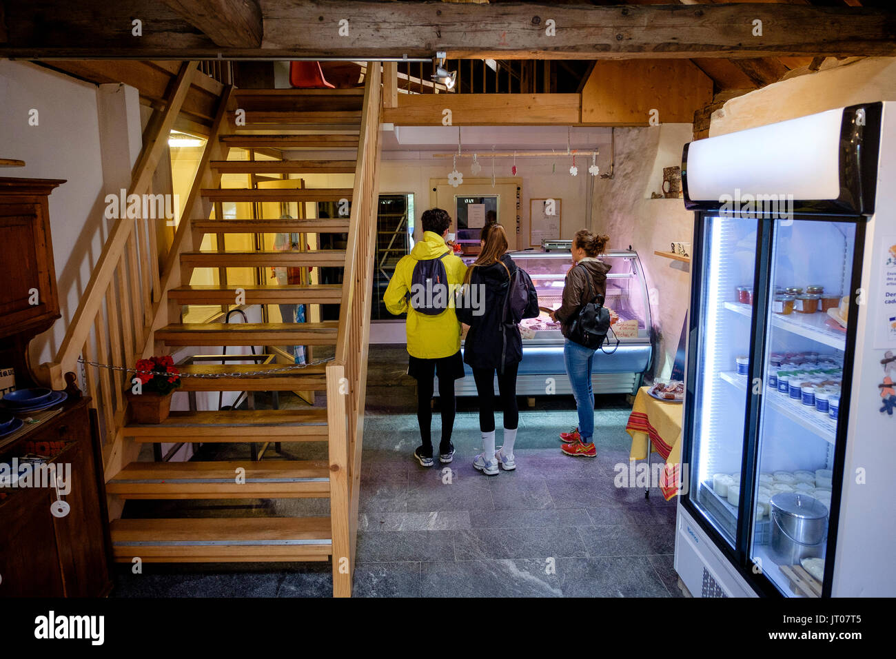 Small fromagerie at the Col de Jaman near Montreux,  Switzerland Stock Photo