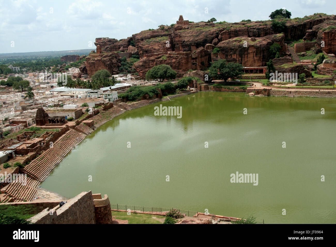 Hisrioric Lake Agusthya Teertha at Badami, Karnataka, India, Asia Stock Photo