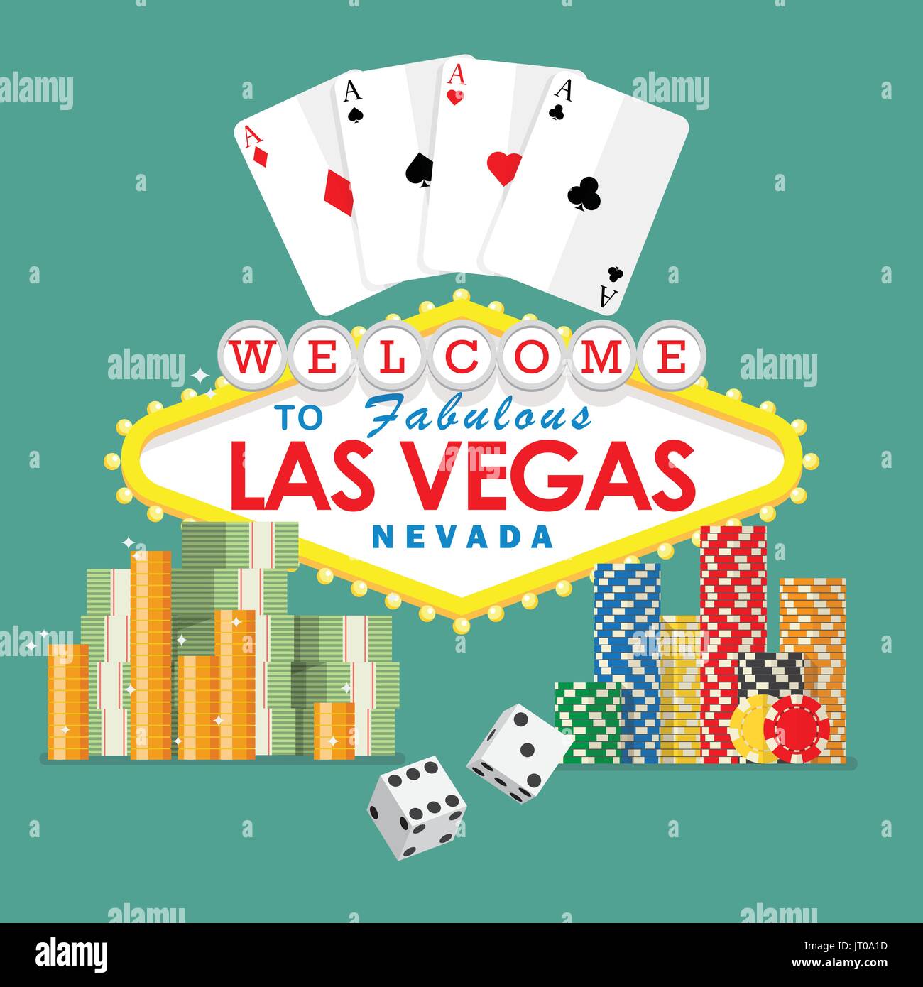 Dice Details about   Lady Luck Lives in Las Vegas Nevada Poker Chips Postcard Playing Cards 