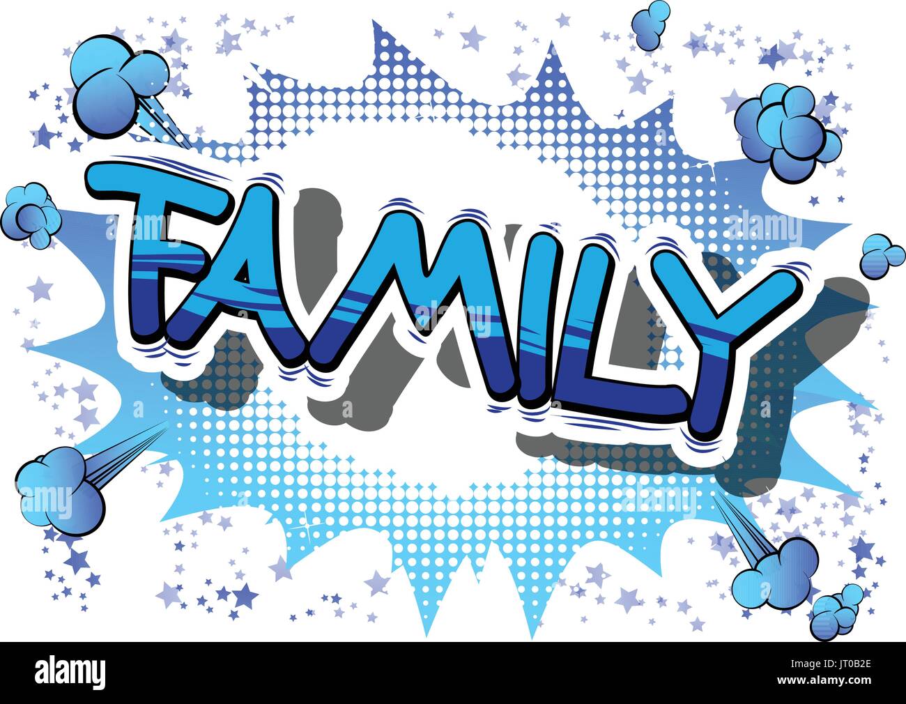 Family Comic Book Style Phrase On Abstract Background Stock Vector Image Art Alamy