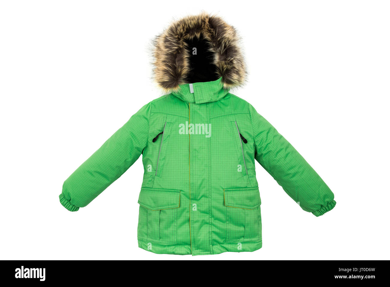Winter warm jacket isolated on white background Stock Photo