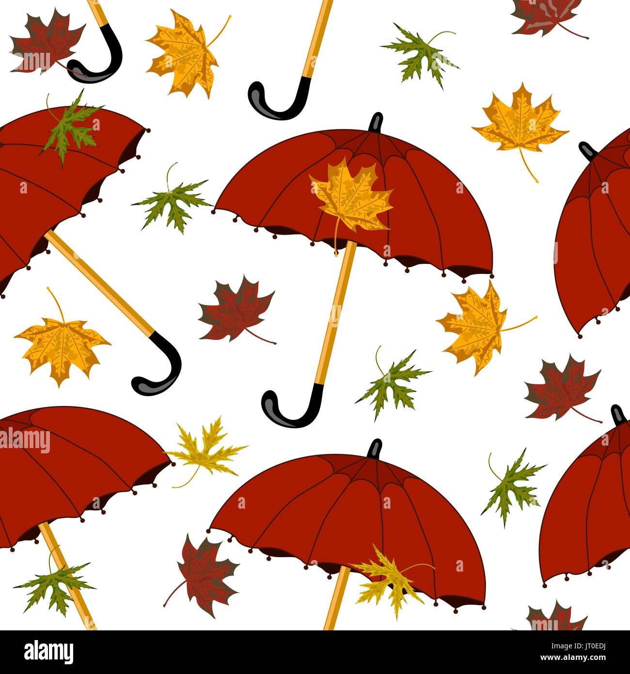 Autumn seamless pattern fallen Stock Vector Images - Alamy