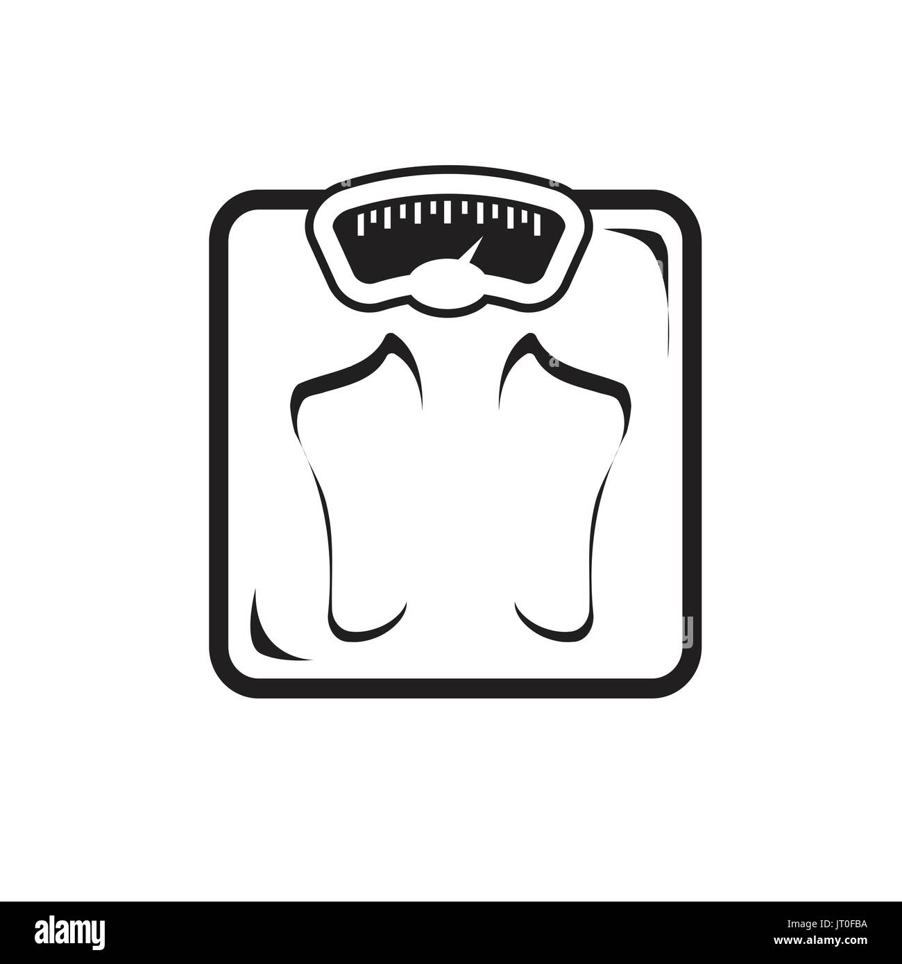 outlines of weight scale illustration, icon design, isolated on white
