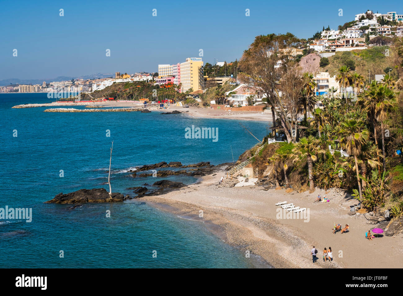 La Viborilla beach, mediterranean sea. Benalmadena, Costa del Sol, Málaga province. Andalusia, Southern Spain Europe Stock Photo