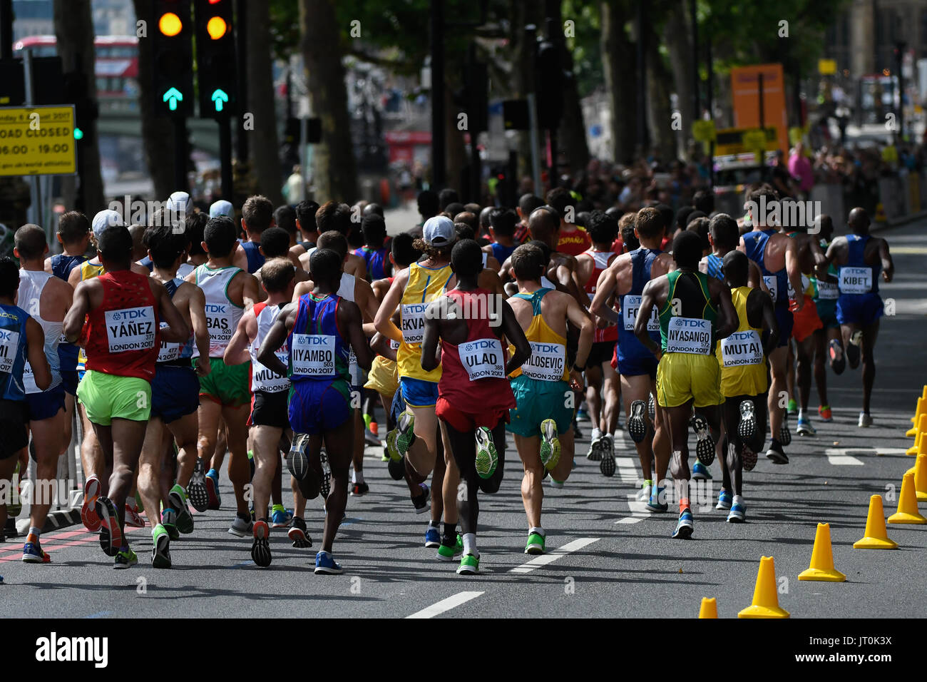 London, UK. 6th Aug, 2017. The main group during marathon in London on August 6, 2017 at the 2017 IAAF World Championships athletics. Credit: Ulrik Pedersen/Alamy Live News Stock Photo
