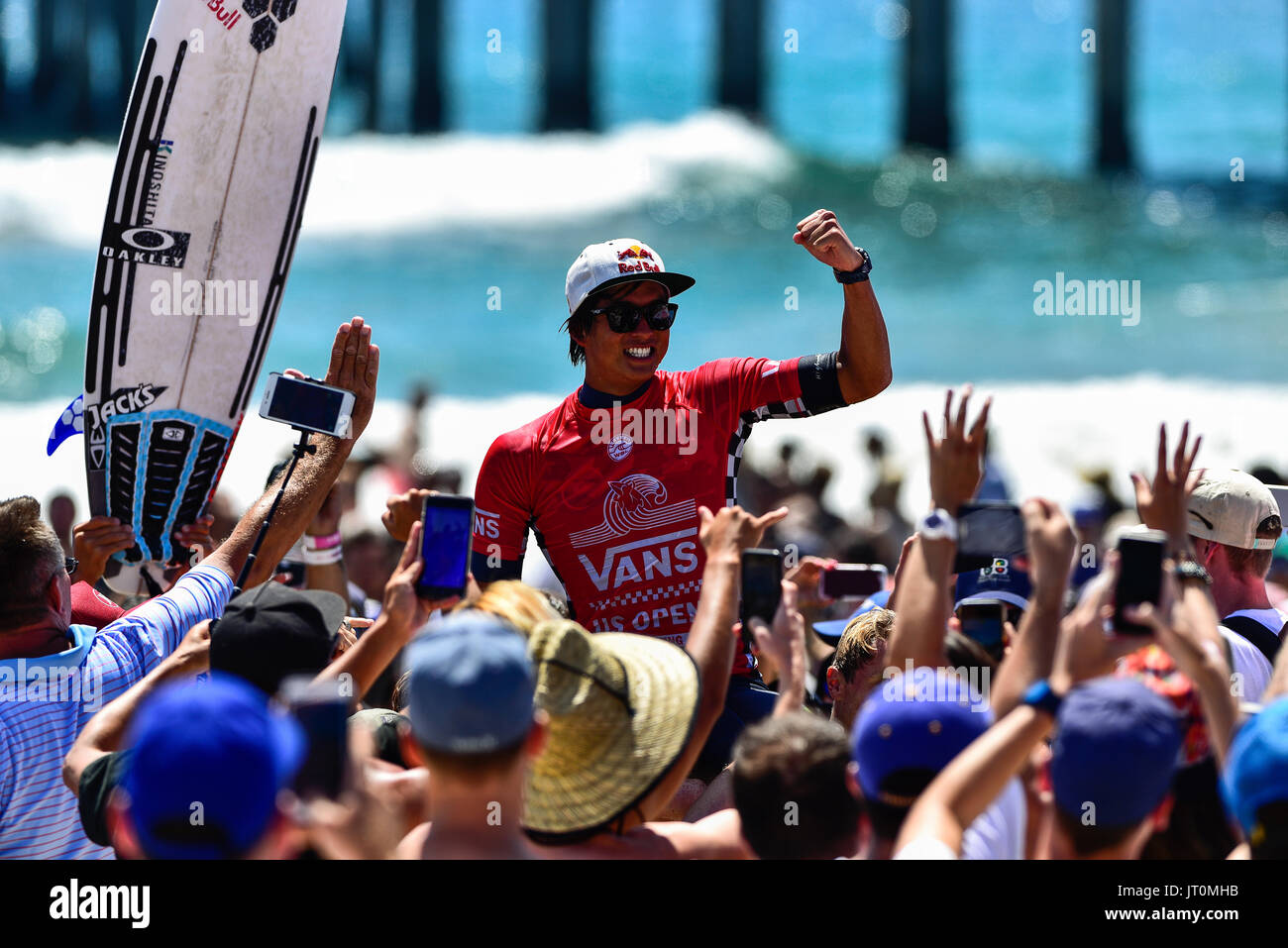 Crowds on the beach at Vans US Open of Surfing, Huntington Beach,  California, United States of America Stock Photo - Alamy