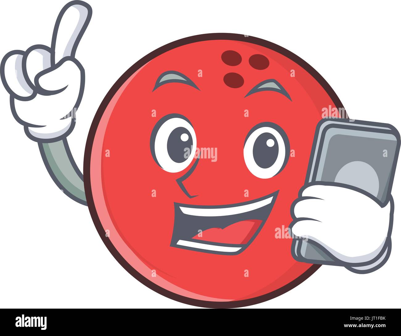 bowling ball character cartoon with phone vector illustration Stock Vector Image & Art Alamy
